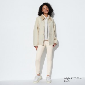 White Uniqlo Ultra Stretch Leggings | PKNFH-9283