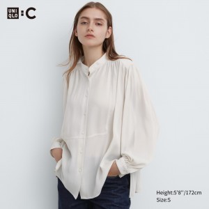 White Uniqlo Volume Blouse | RAIMG-8047