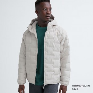 White Uniqlo Warm Padded Parka | QGILW-8976