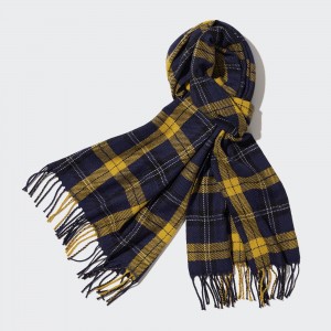 Yellow Uniqlo Heattech Patterned Scarf | QLDJX-5216